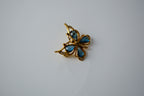 Vintage Butterfly brooch with blue crystals