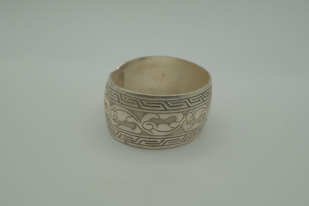 Vintage tribal silver-toned cuff bracelet