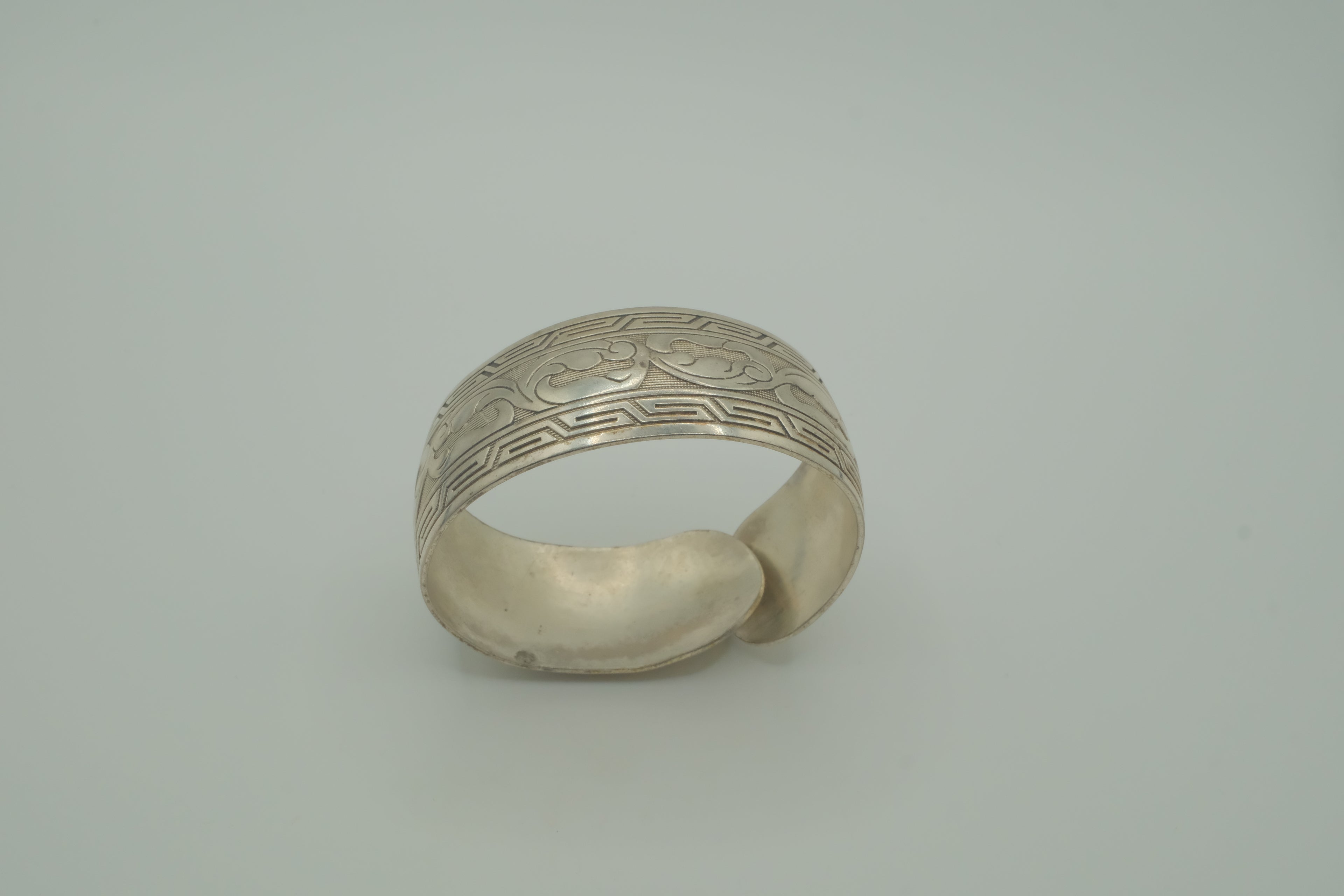 Vintage tribal silver-toned cuff bracelet