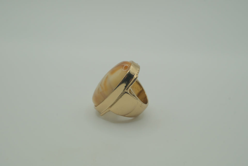 Vintage oval Baltic amber ring
