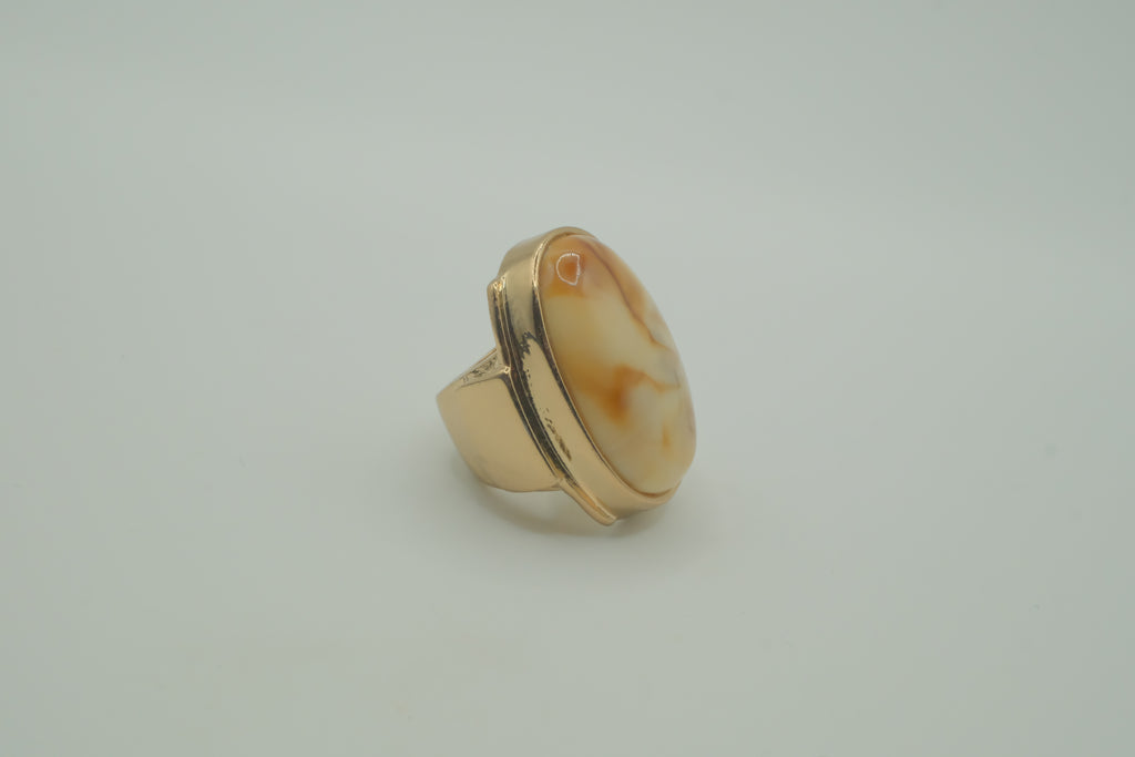 Vintage oval Baltic amber ring