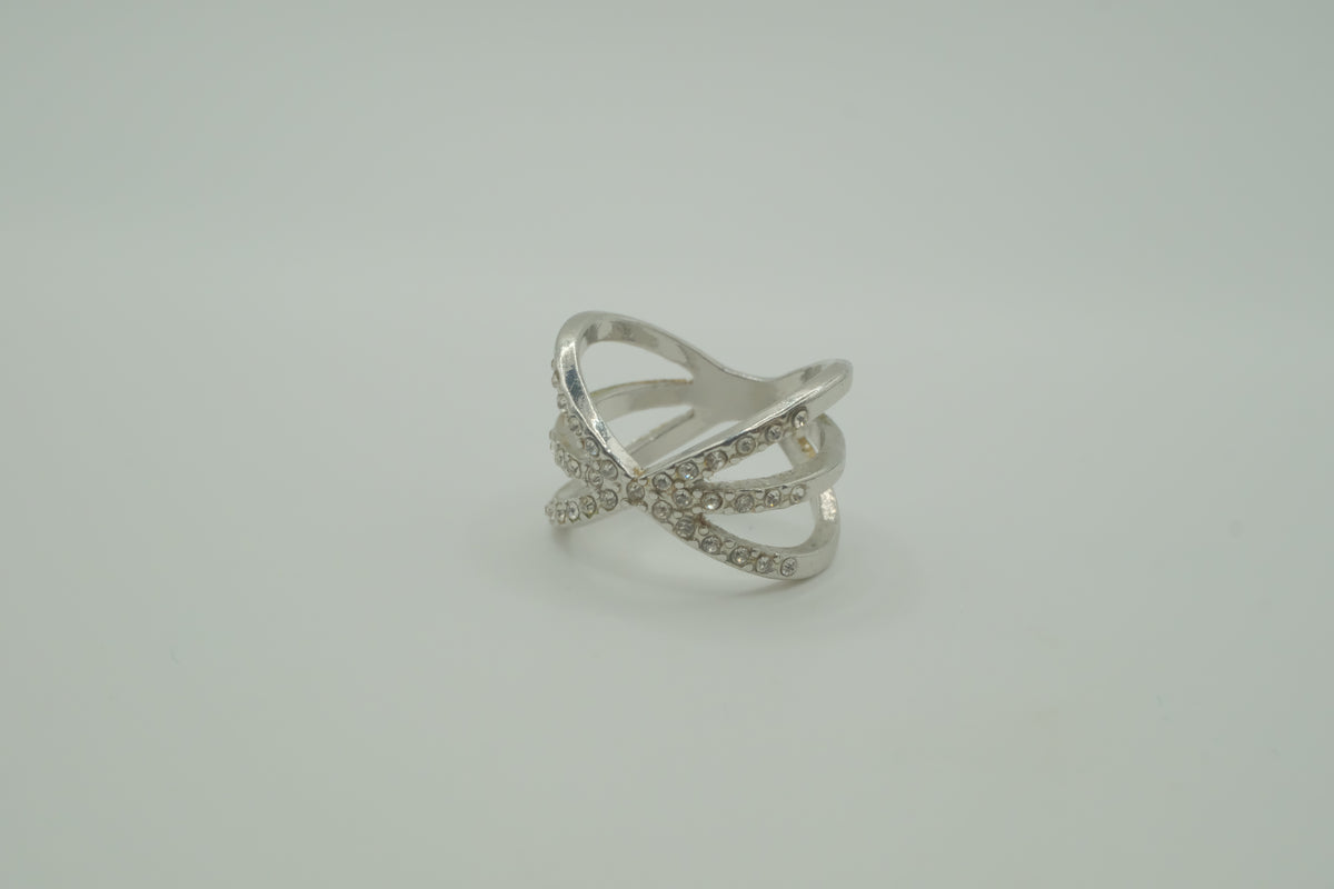 Multi-strand criss-cross statement ring