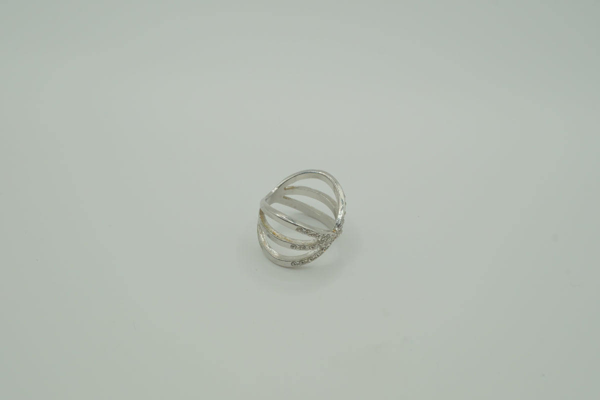Multi-strand criss-cross statement ring