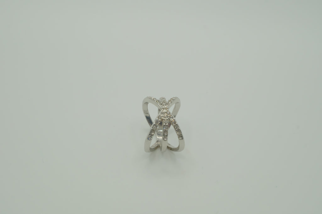 Multi-strand criss-cross statement ring