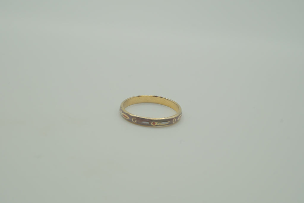 Vintage cloisonné enamel band ring