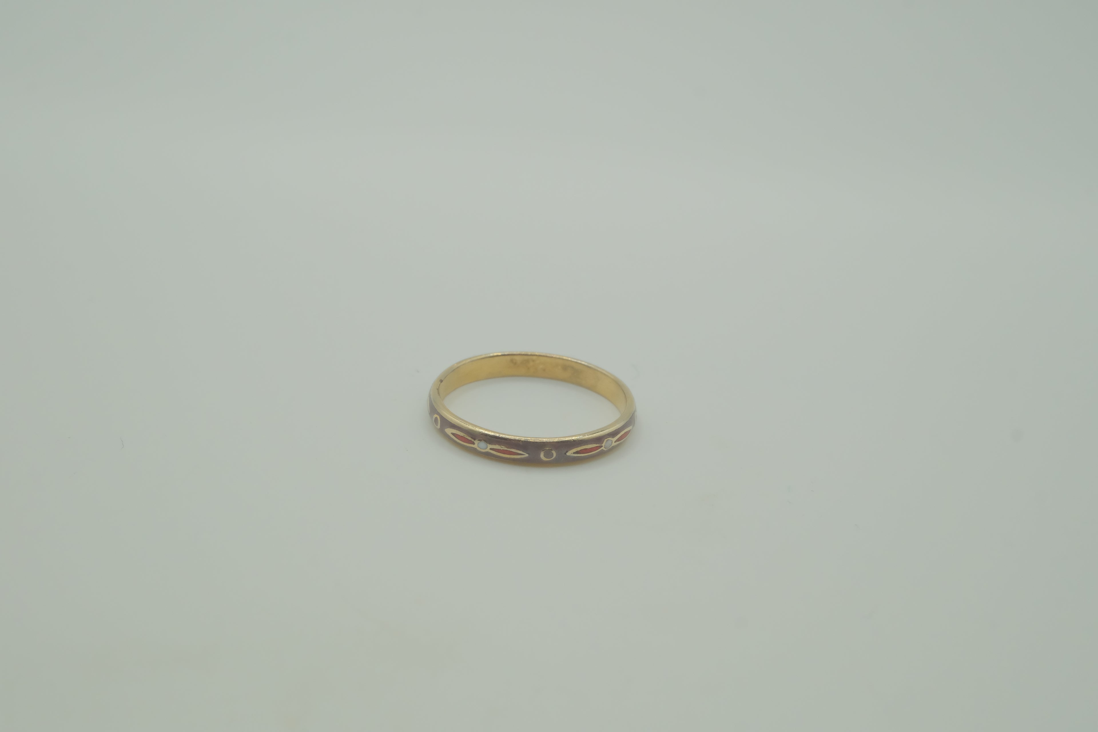 Vintage cloisonné enamel band ring