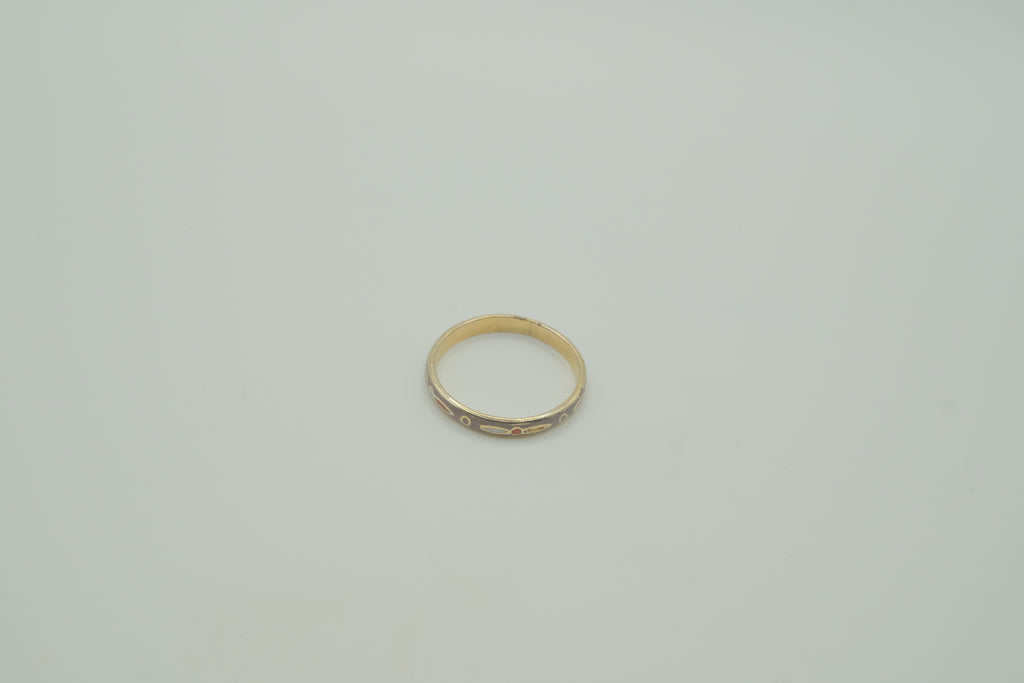 Vintage cloisonné enamel band ring