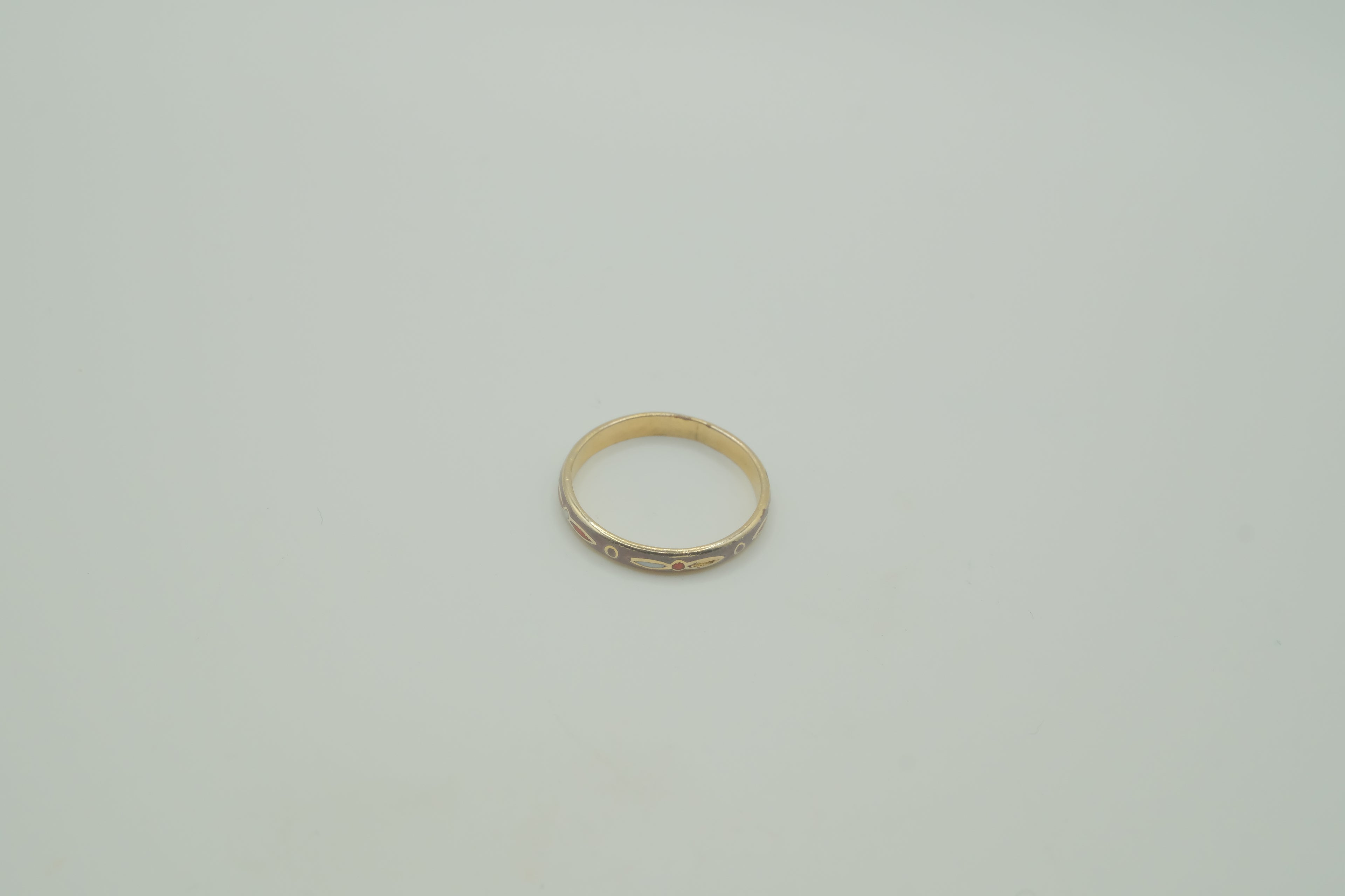 Vintage cloisonné enamel band ring