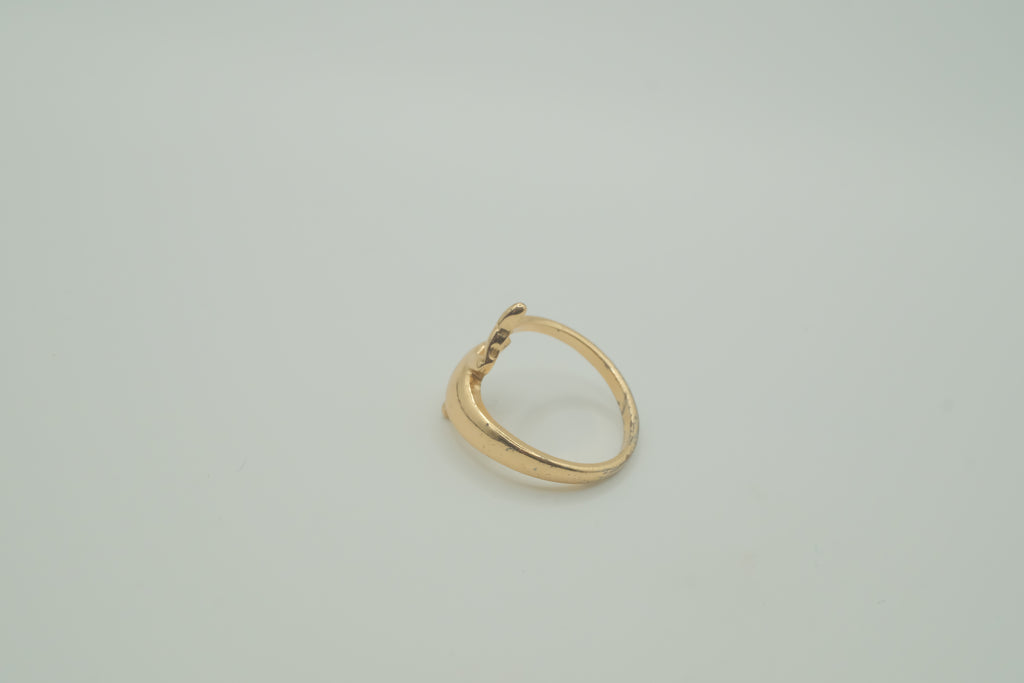 Vintage gold dolphin bypass ring