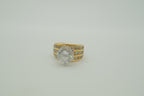 Multi-row channel-set solitaire ring
