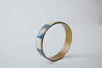 Vintage Brass Mother of Pearl Elephant Bangle