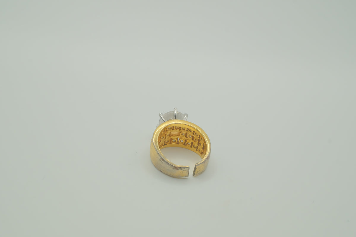 Multi-row channel-set solitaire ring