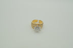 Multi-row channel-set solitaire ring