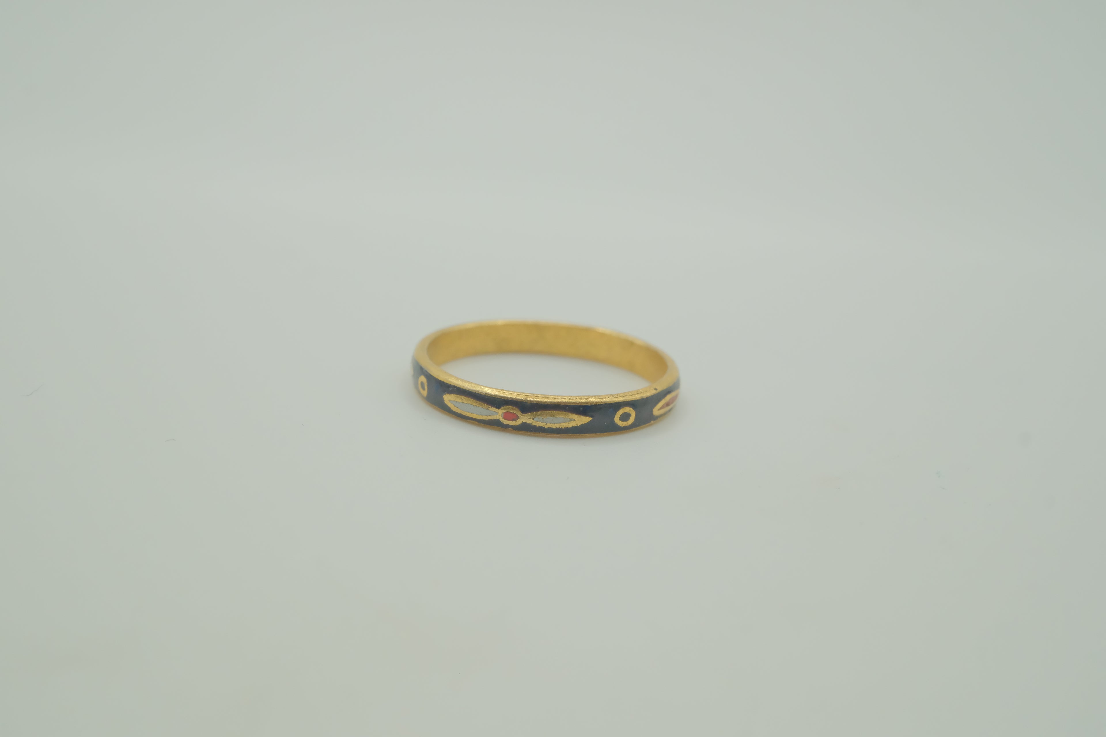 Vintage Blue cloisonné enamel band ring