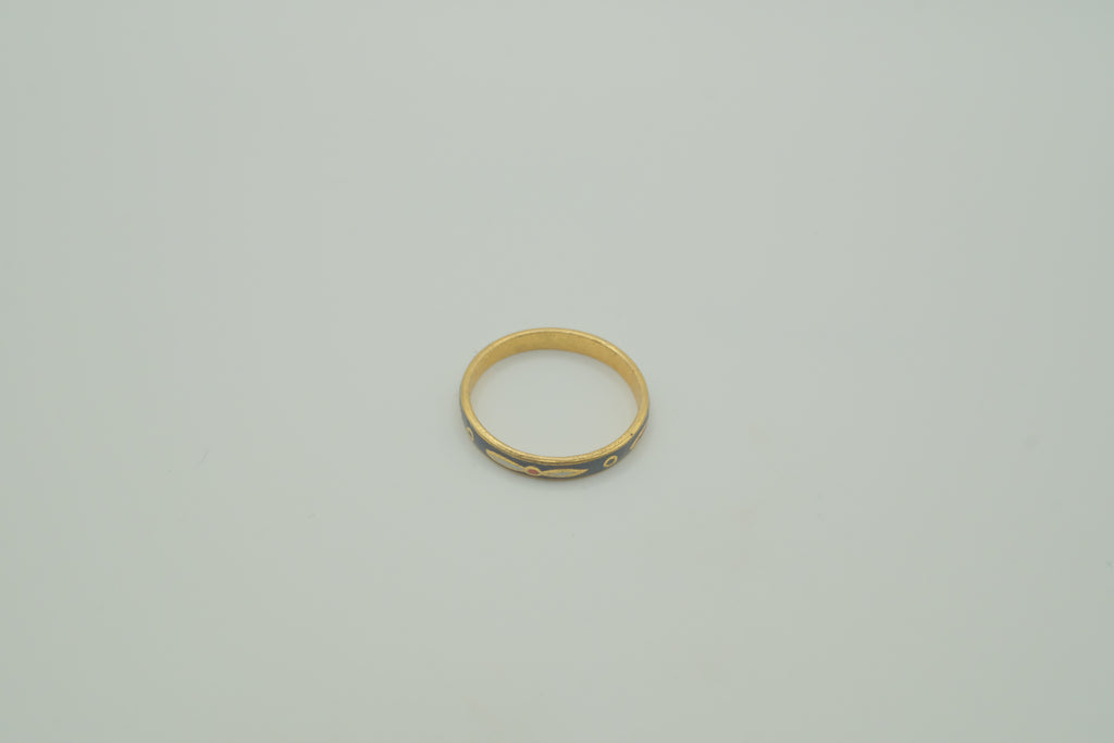 Vintage Blue cloisonné enamel band ring