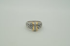 Two-tone statement band ring