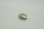 Two-tone statement band ring