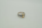Two-tone statement band ring