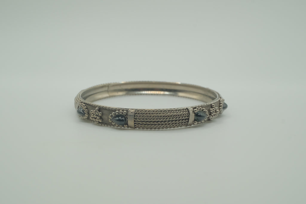 Vintage Rope design hinged bangle bracelet