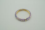 Vintage Purple cloisonné enamel floral hinged bangle bracelet