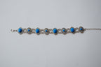Faux Turquoise Silver Toned Bracelet