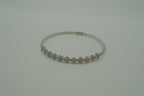 Silver stardust beaded memory wire cuff bracelet&nbsp;