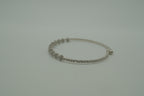 Silver stardust beaded memory wire cuff bracelet&nbsp;