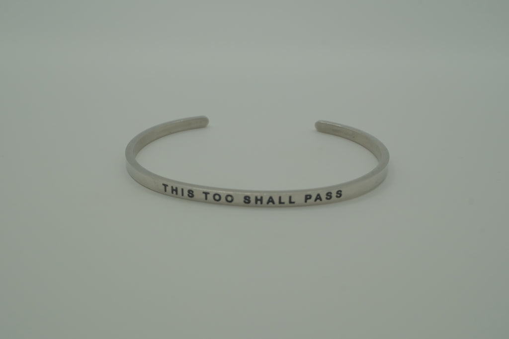 Silver cuff mantra bracelet