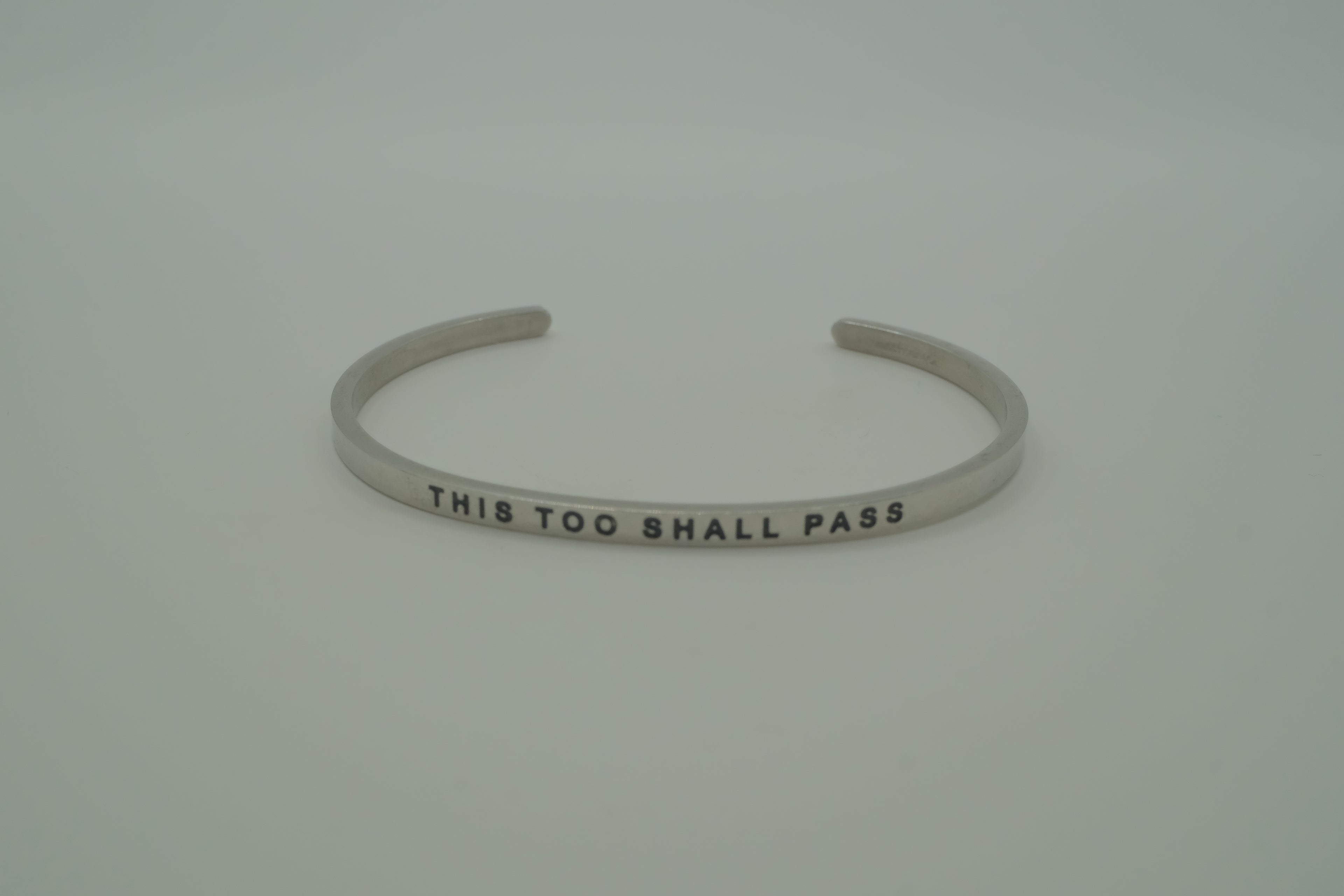 Silver cuff mantra bracelet