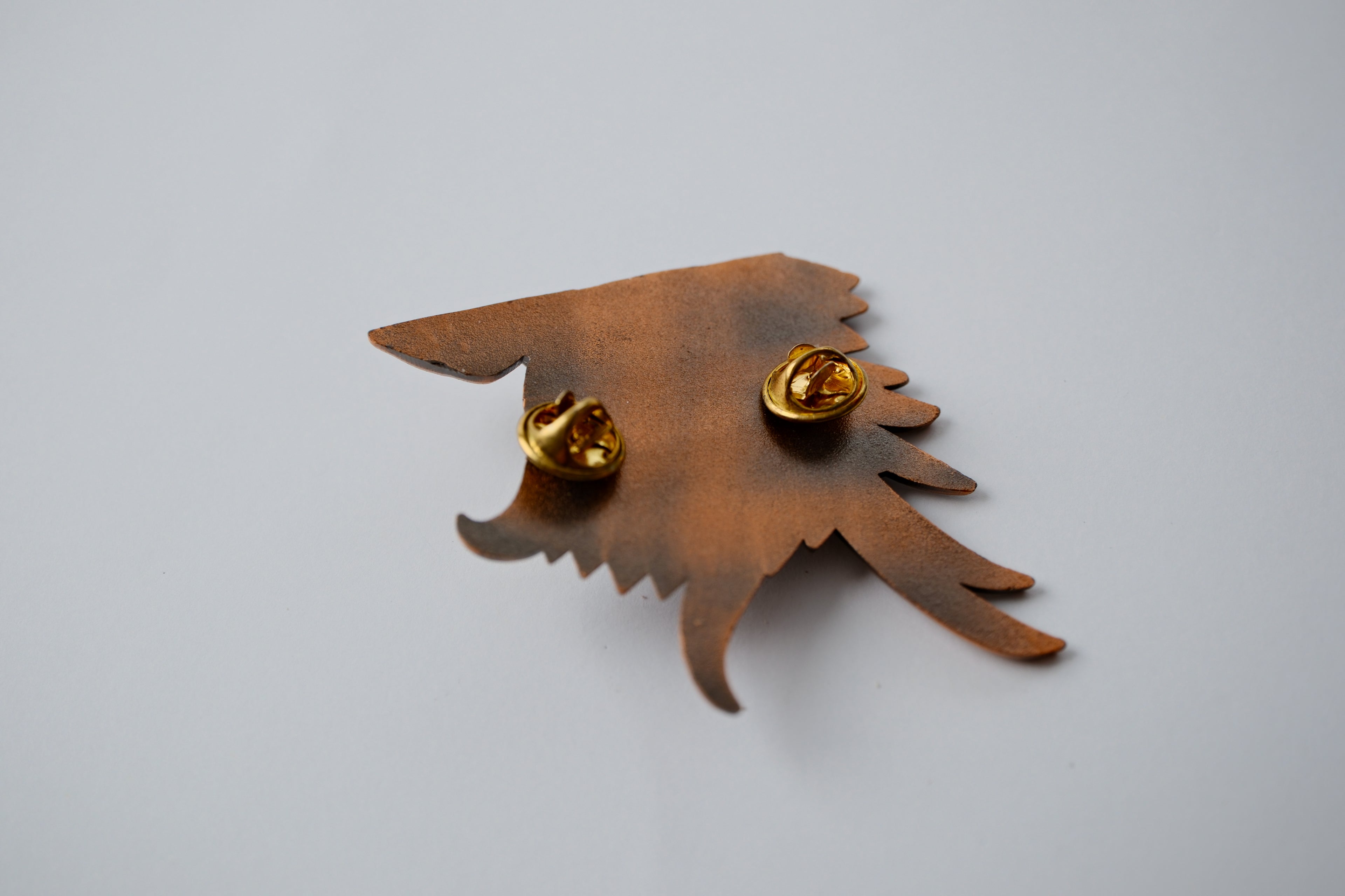 Bronze owl eye pin