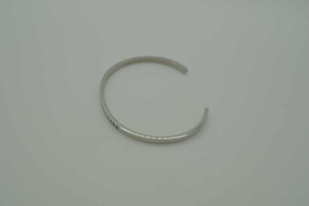 Silver cuff mantra bracelet