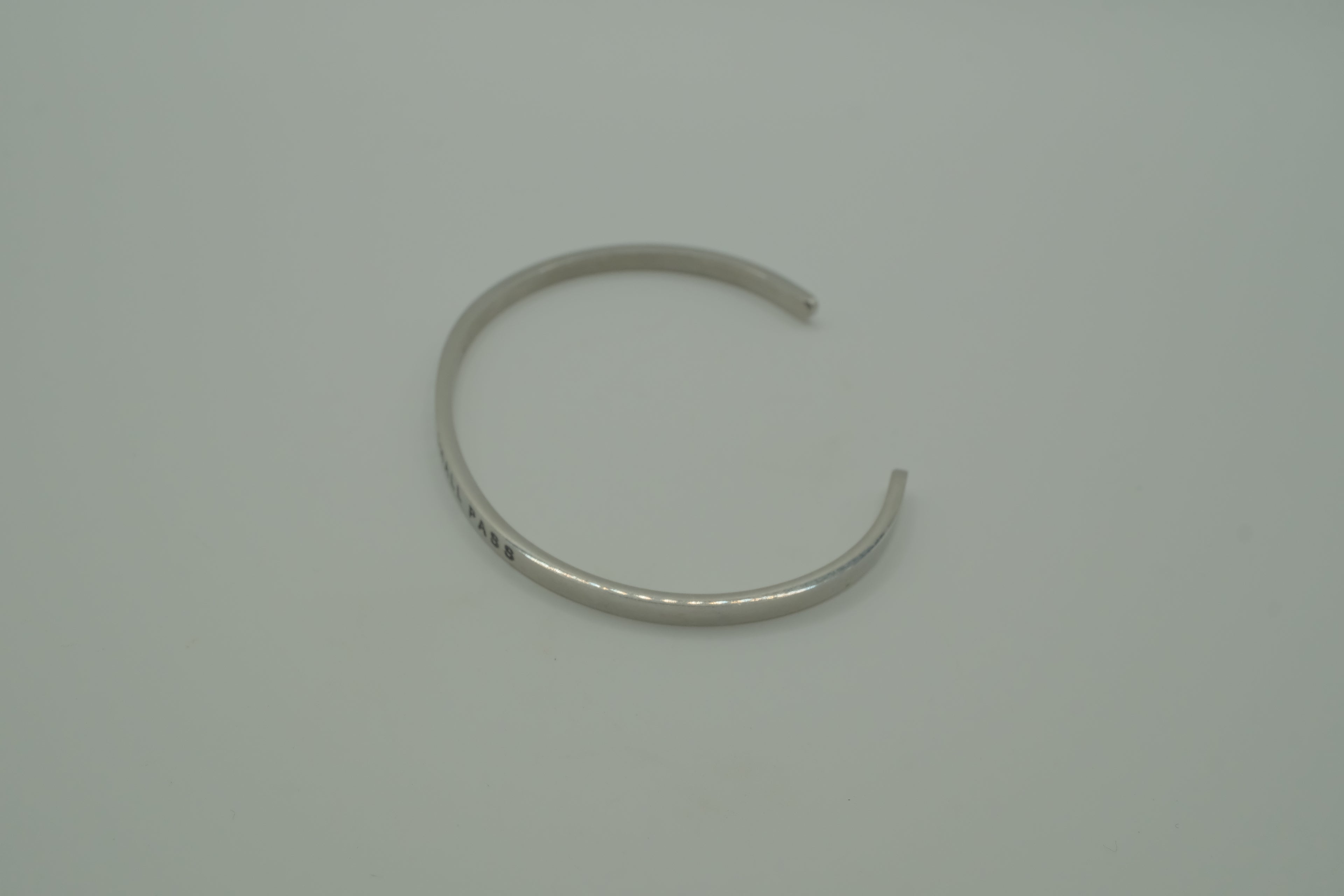 Silver cuff mantra bracelet