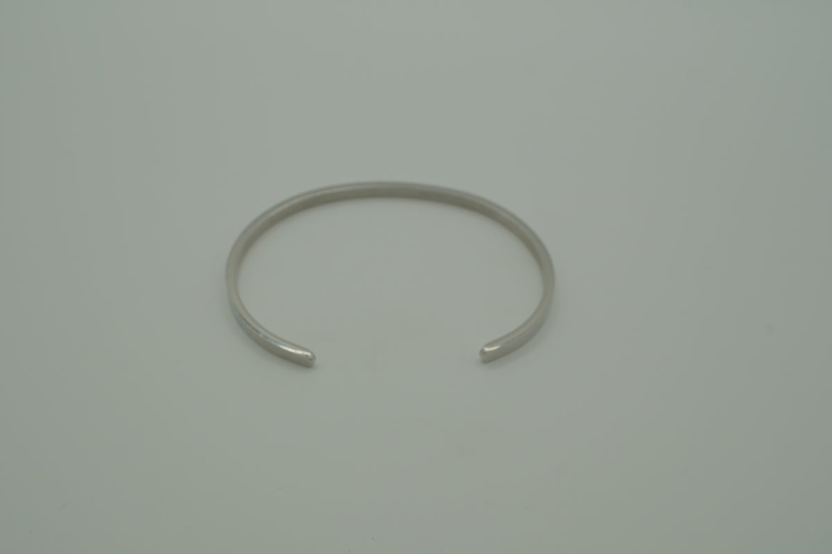 Silver cuff mantra bracelet