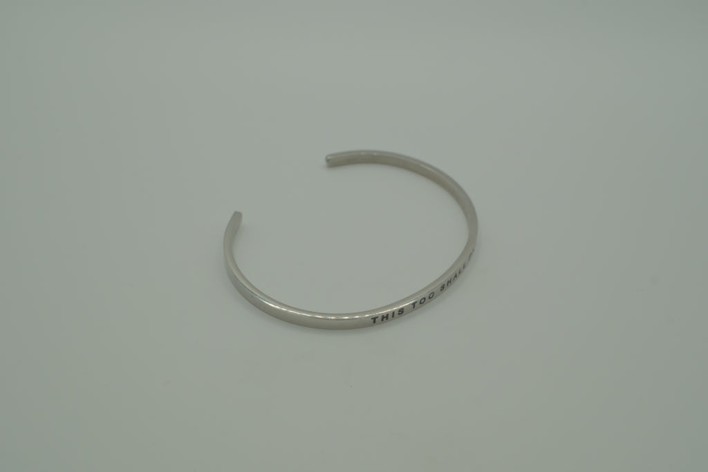 Silver cuff mantra bracelet