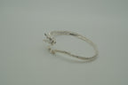 Open-ended silver dragon bangle bracelet