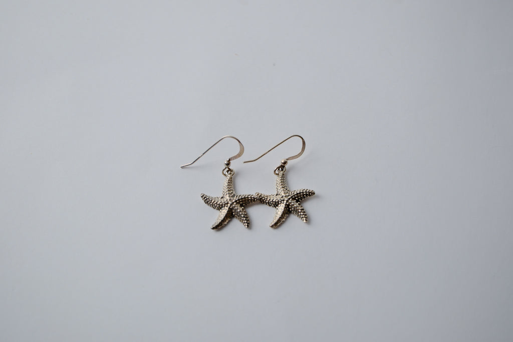 Dangling Starfish Sterling Silver Earrings