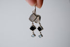 Sterling silver multi stone earrings
