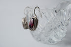 Sterling silver oval cut garnet earrings