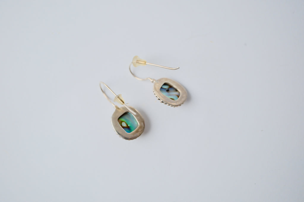 Sterling silver abalone dangle earrings
