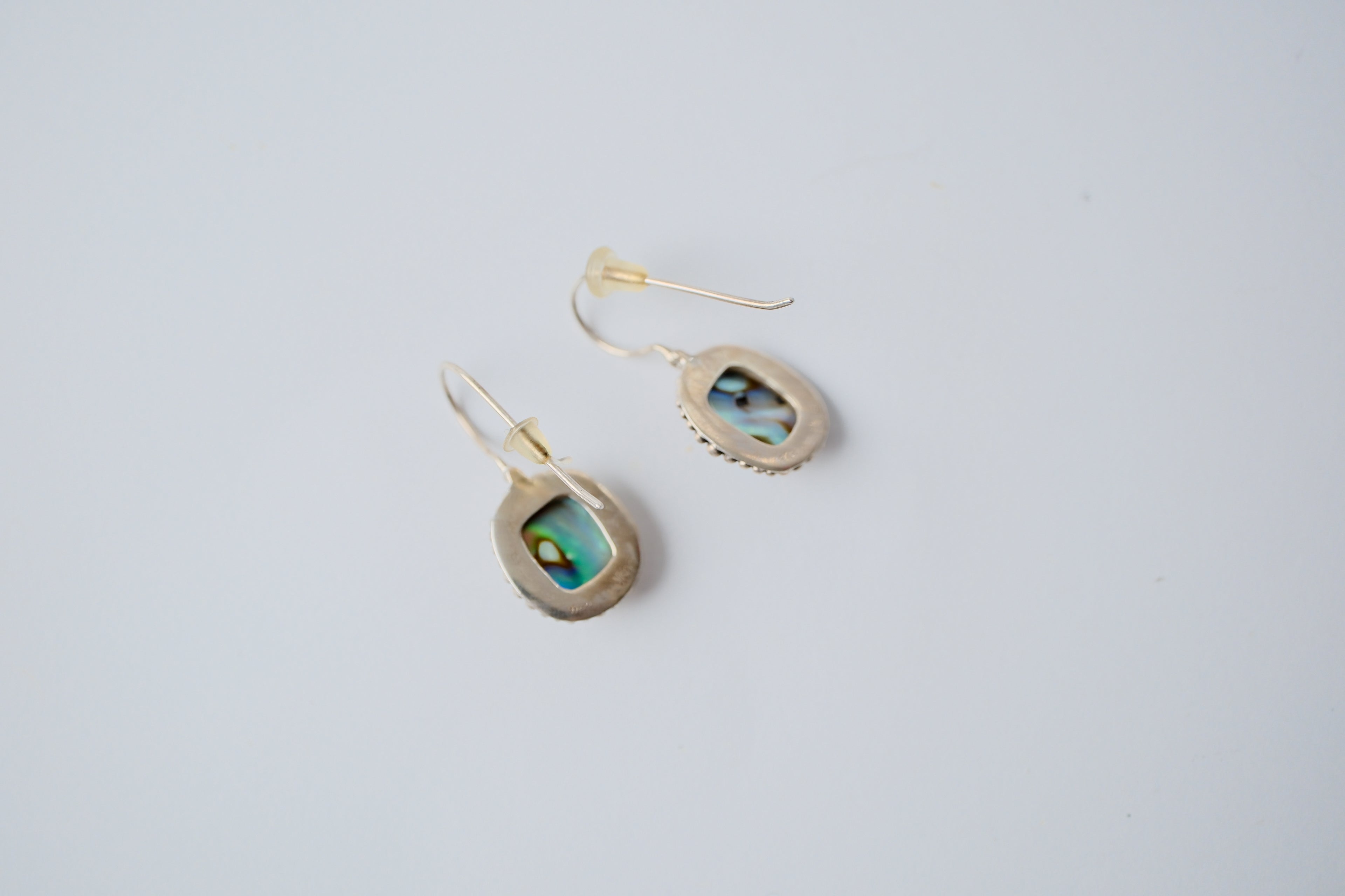 Sterling silver abalone dangle earrings