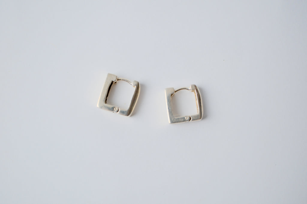 Sterling silver square hoop earrings