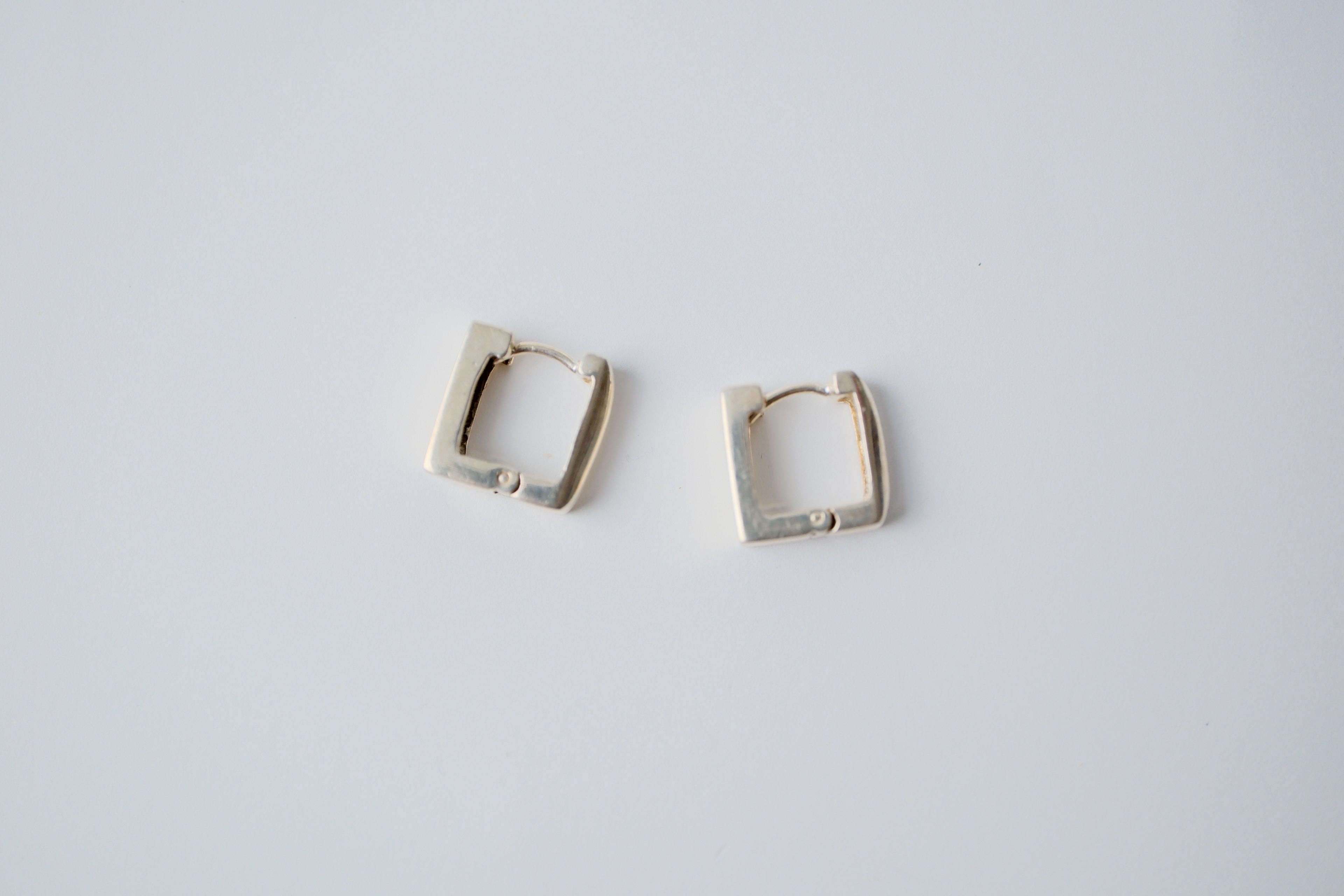 Sterling silver square hoop earrings