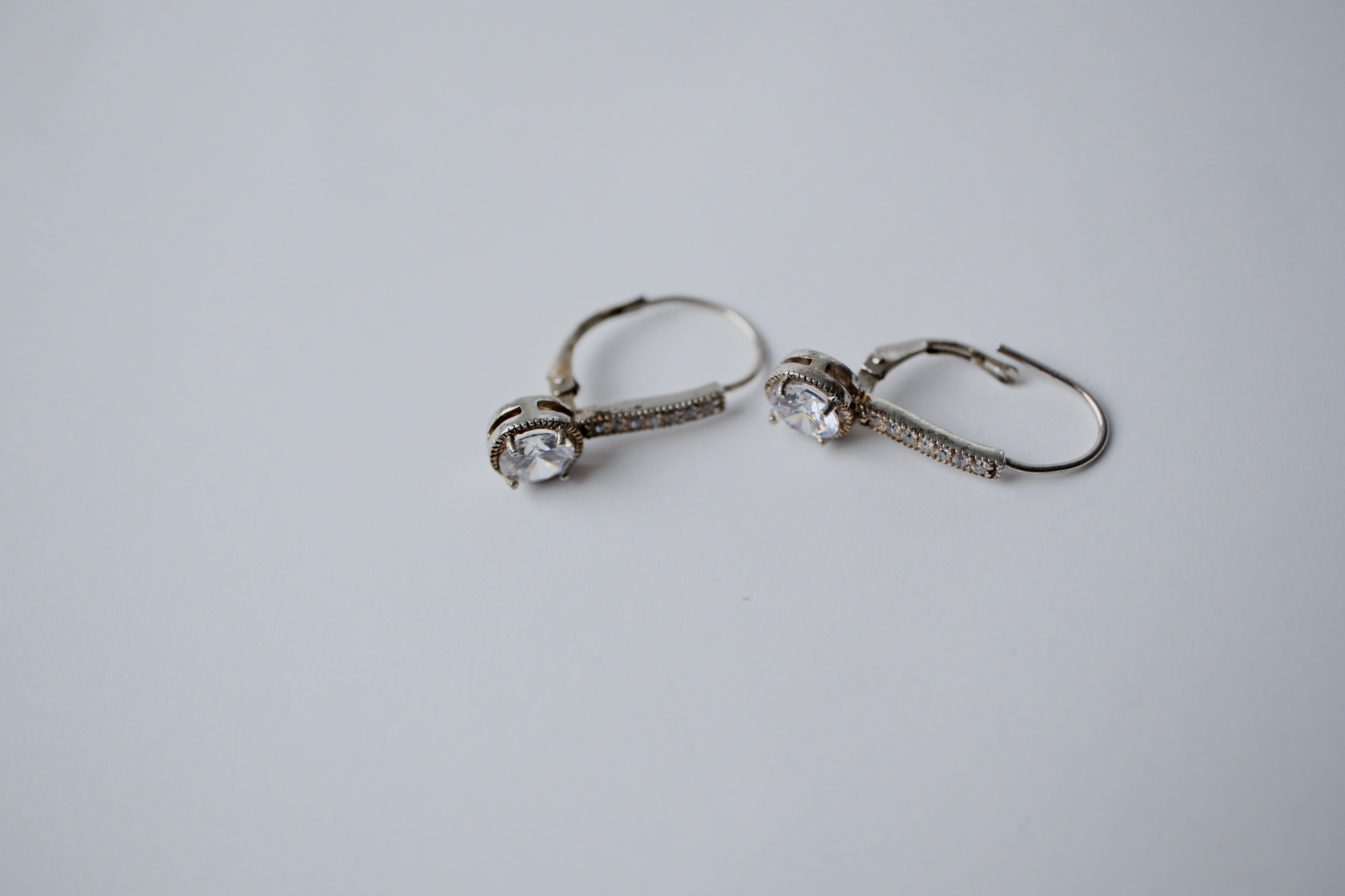 Sterling silver Linear Cubic Zirconia earrings