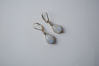 Sterling Silver Rainbow Moonstone Dangle Earrings