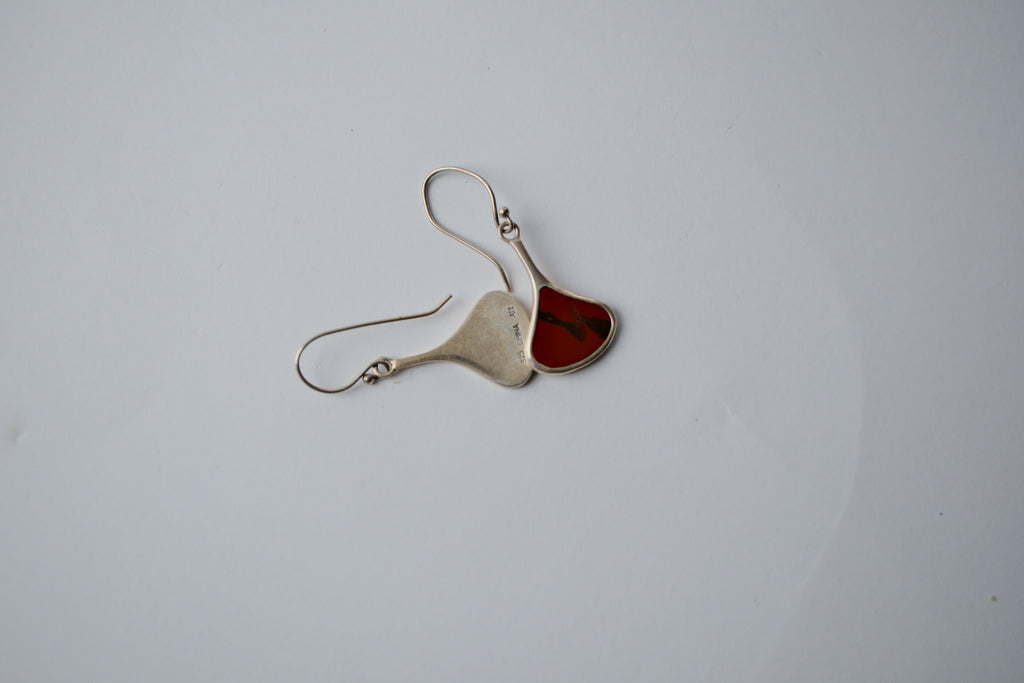 Sterling Silver Cherry Amber Drop Earrings