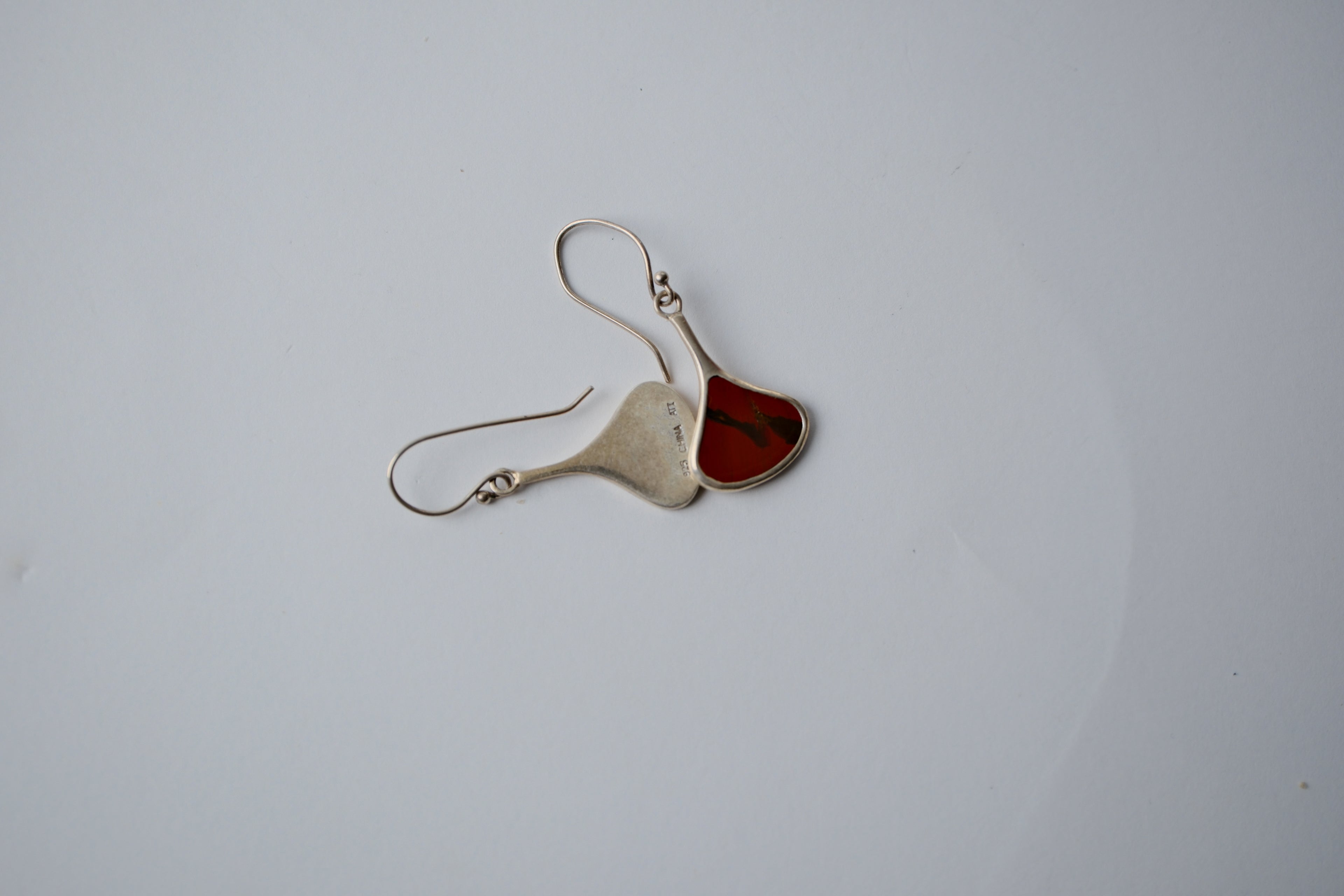 Sterling Silver Cherry Amber Drop Earrings