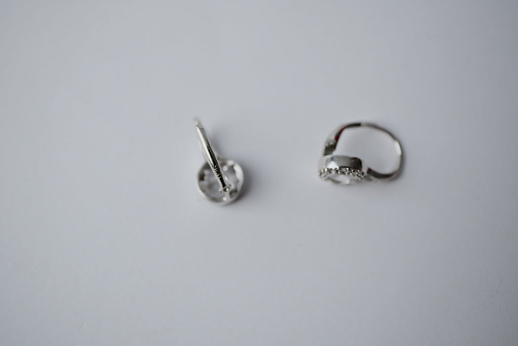 Sterling silver Halo Cubic Zirconia earrings