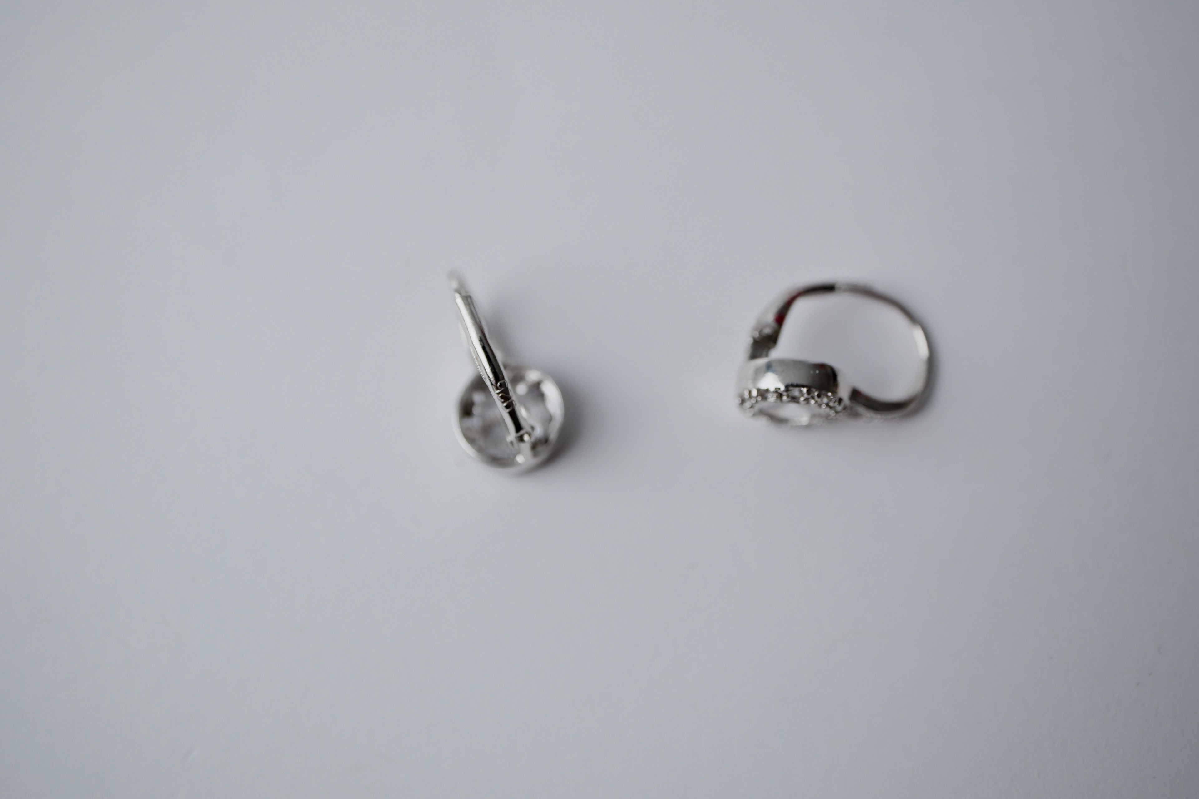 Sterling silver Halo Cubic Zirconia earrings