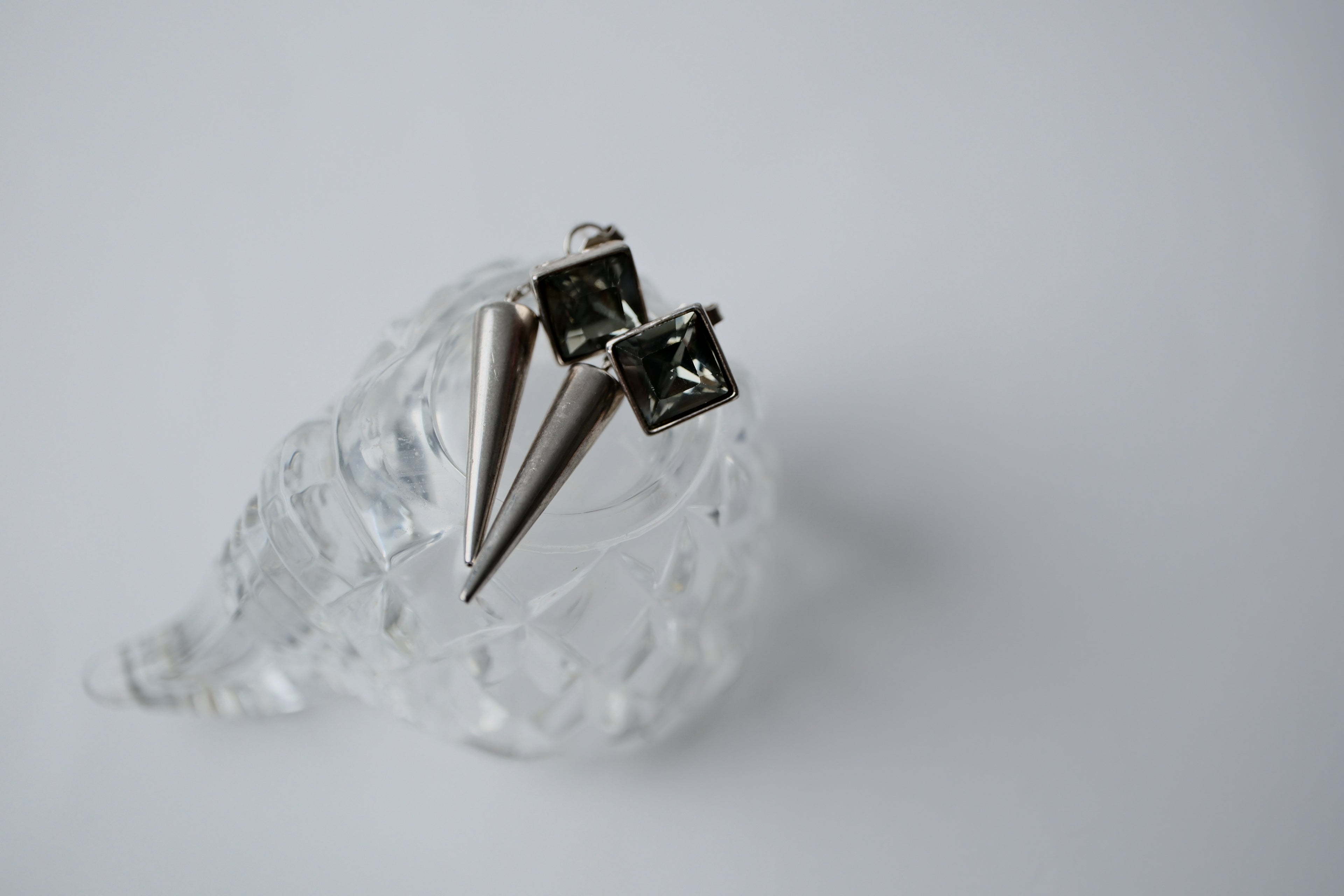 Sterling Silver Earrings with Conical/Spike dangle