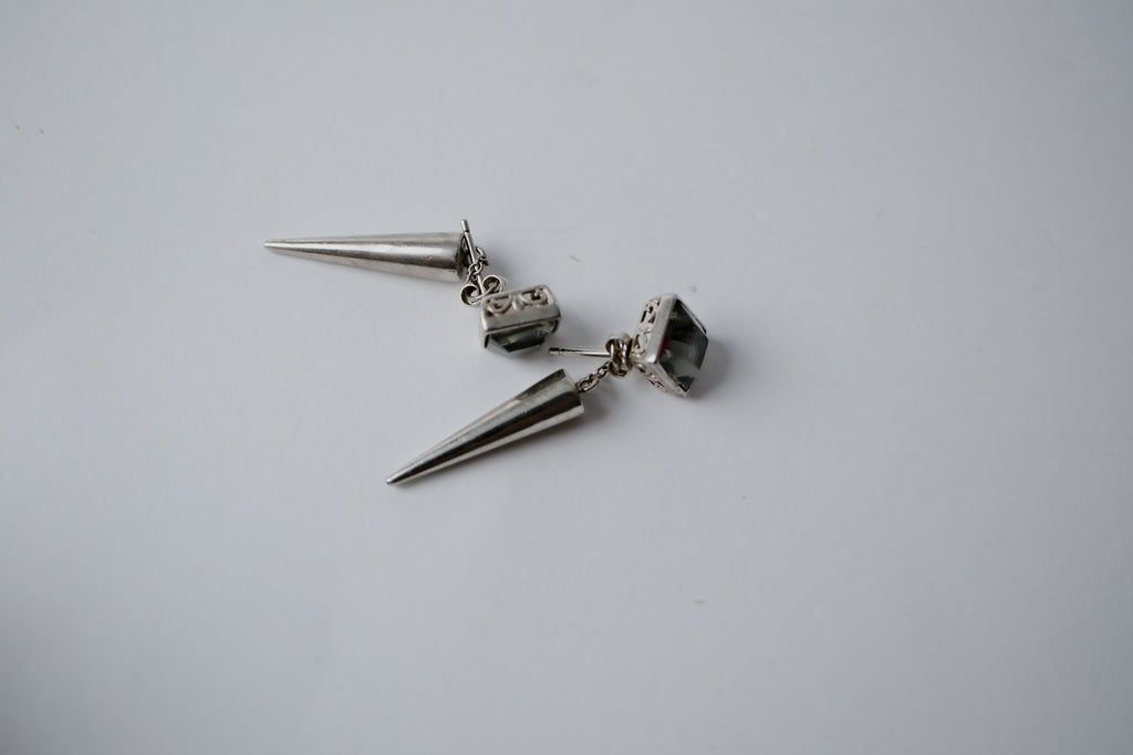 Sterling Silver Earrings with Conical/Spike dangle